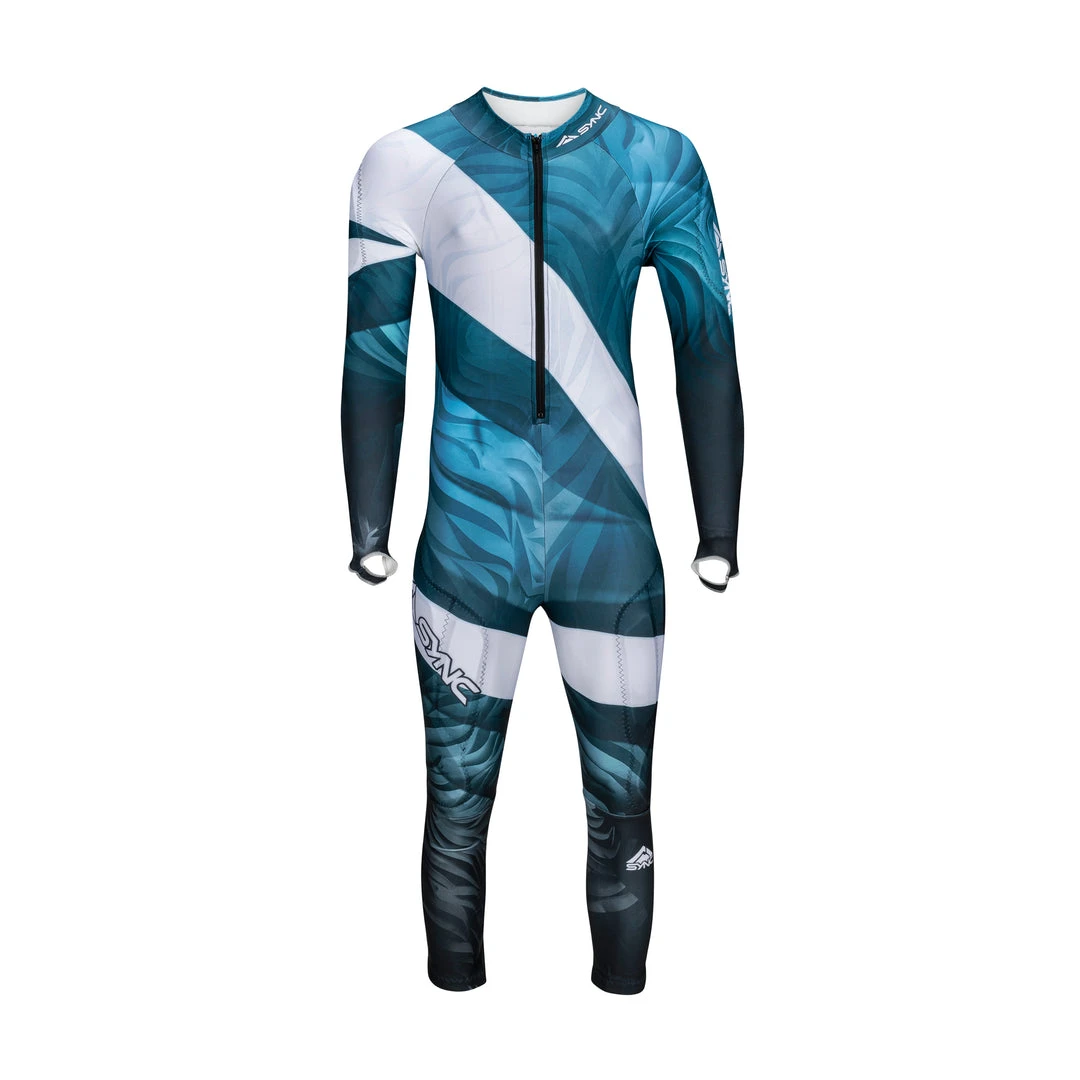 SYNC Performance Tiger Adult Race Suit - Aqua/Blue Ski Race Suits 1 SYNC Performance Tiger Adult Race Suit - Aqua/Blue Ski Race Suits