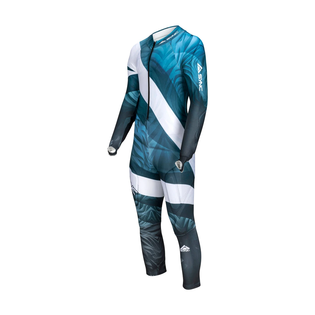 SYNC Performance Tiger Adult Race Suit - Aqua/Blue Ski Race Suits 2 SYNC Performance Tiger Adult Race Suit - Aqua/Blue Ski Race Suits